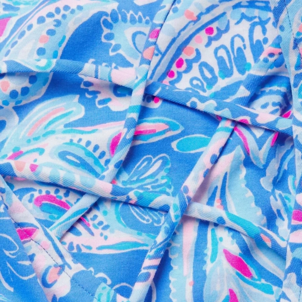 Lilly Pulitzer Kimi T-Shirt Dress Fish Kiss Zanzibar Blue Small Resort Summer - Picture 4 of 9